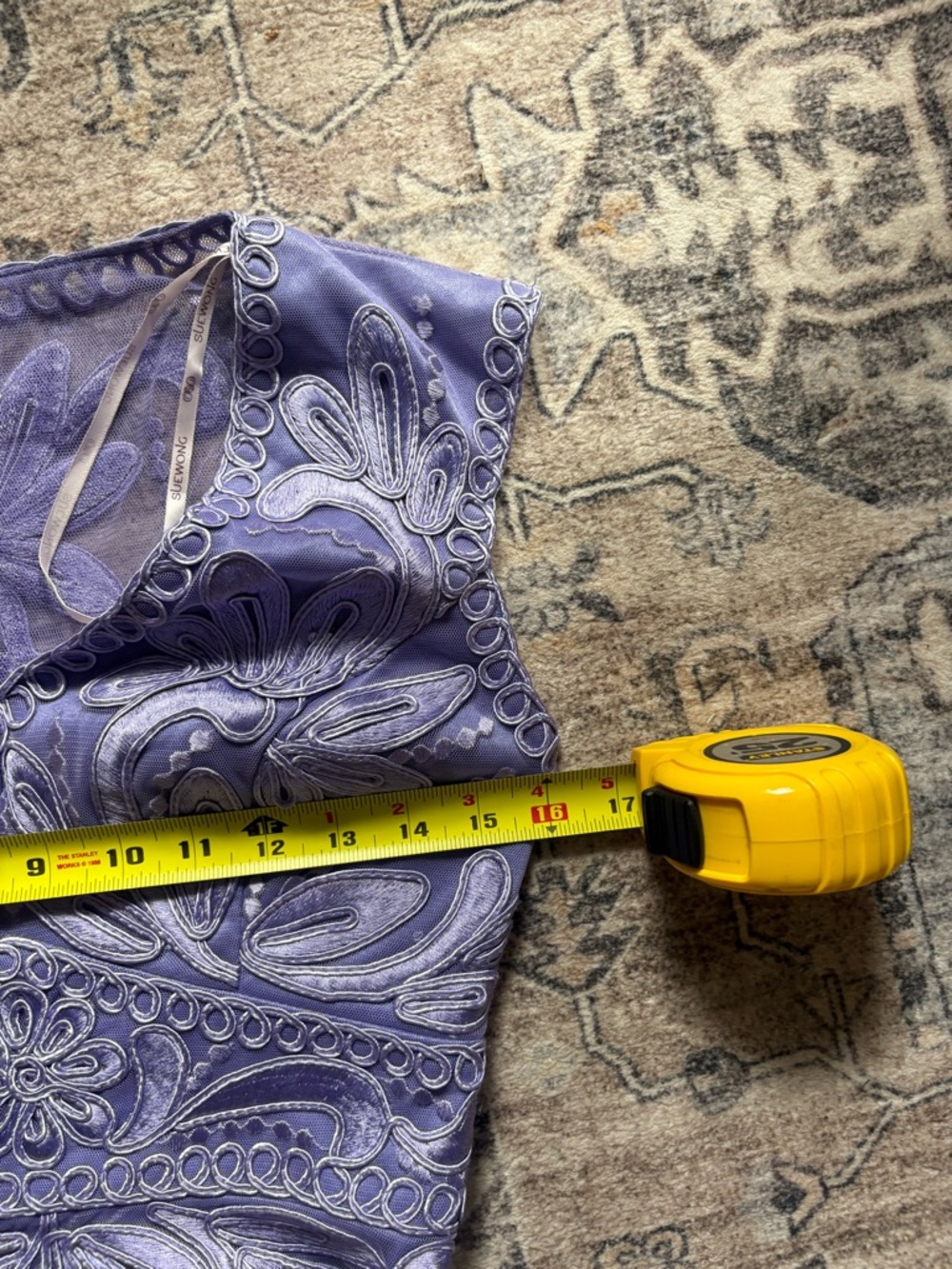 Vintage Y2K 90s Sue Wong purple cocktail dress intricate embroidery size 2 - Picture 7 of 12